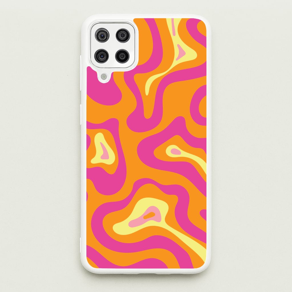 Orange And Pink Psychedelic Pattern - Psychedelic Phone Case for Galaxy A12