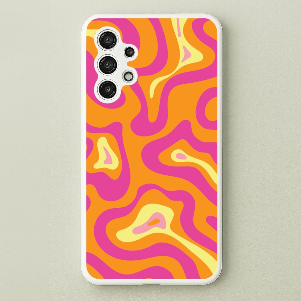 Orange And Pink Psychedelic Pattern - Psychedelic Phone Case for Galaxy A13