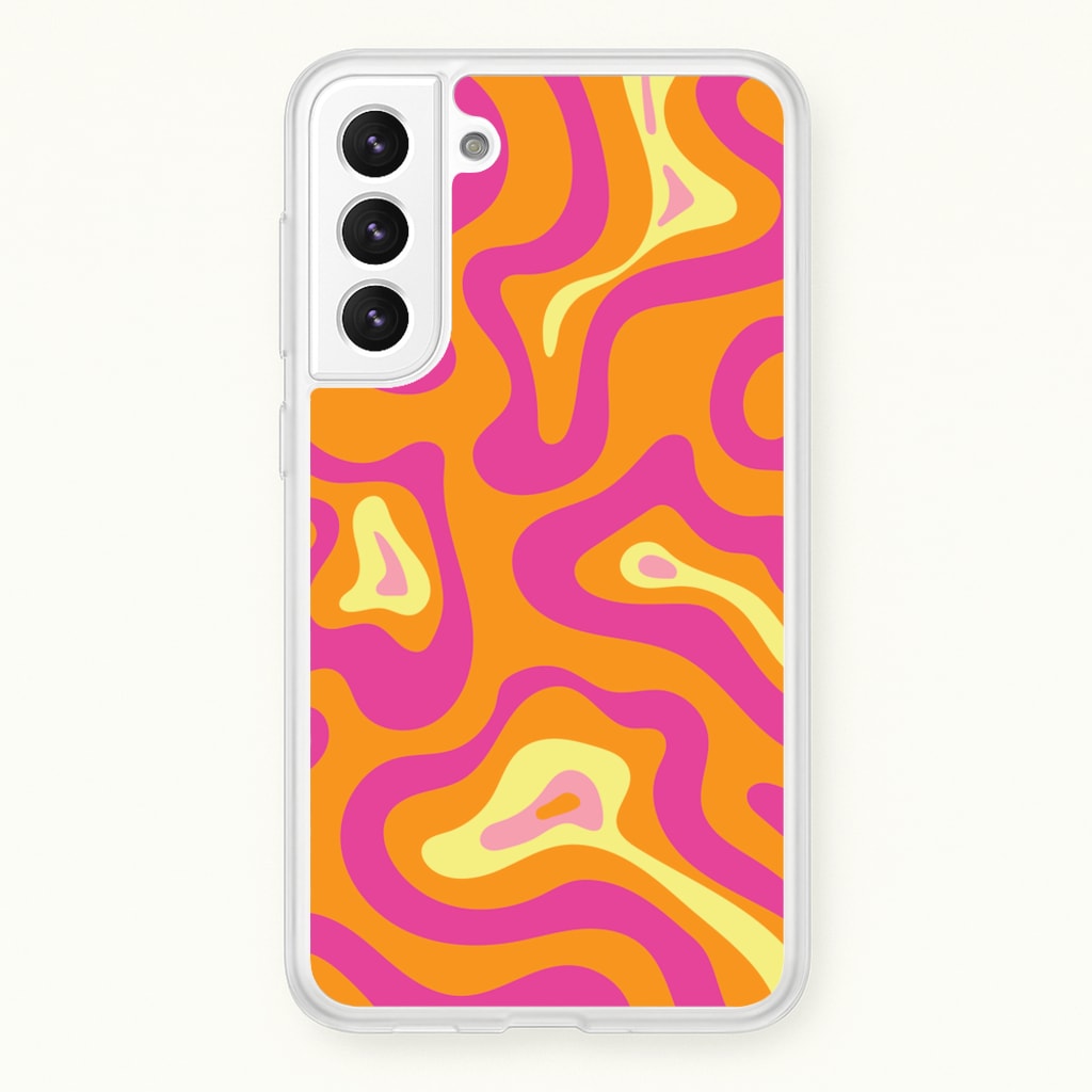 Orange And Pink Psychedelic Pattern - Psychedelic Phone Case for Galaxy S22 Plus