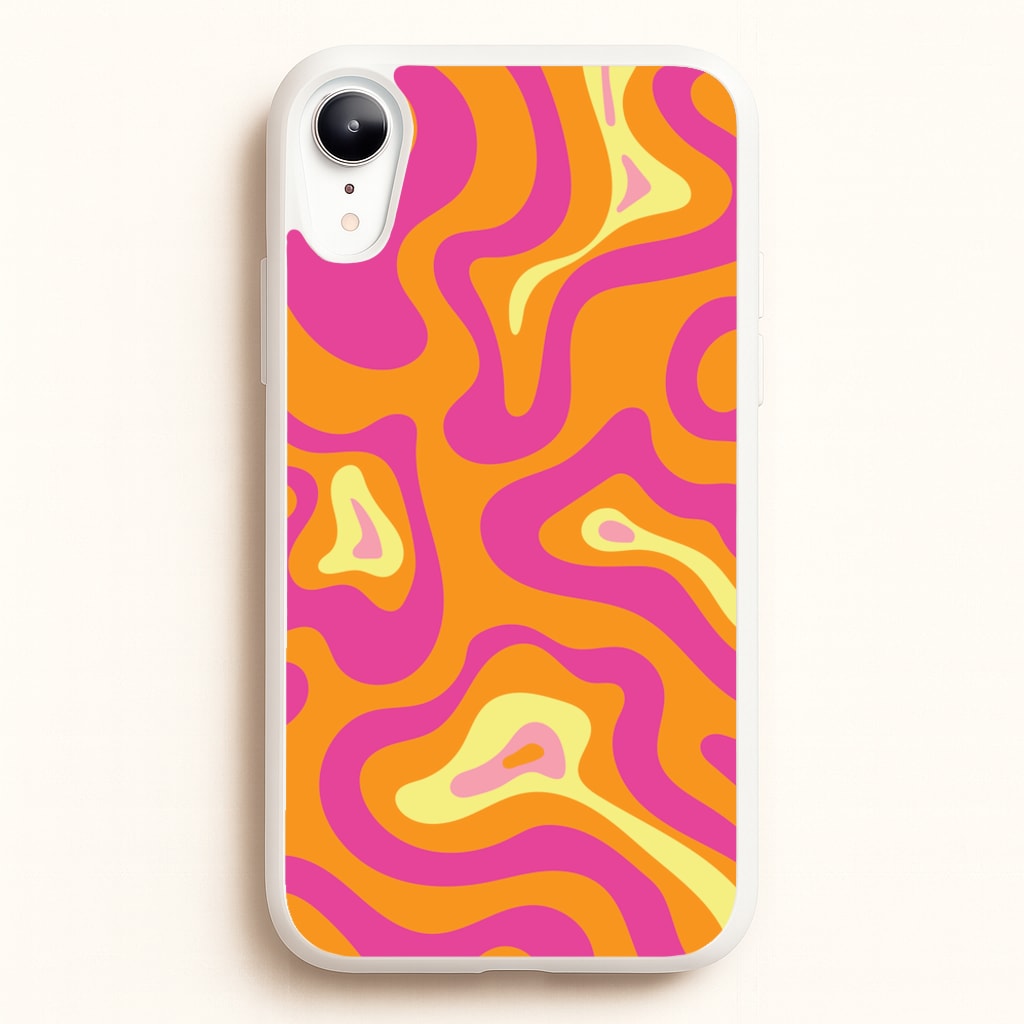 Orange And Pink Psychedelic Pattern - Psychedelic Phone Case for iPhone XR