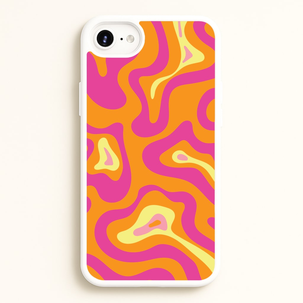 Orange And Pink Psychedelic Pattern - Psychedelic Phone Case for iPhone 6 Plus / 7 Plus / 8 Plus