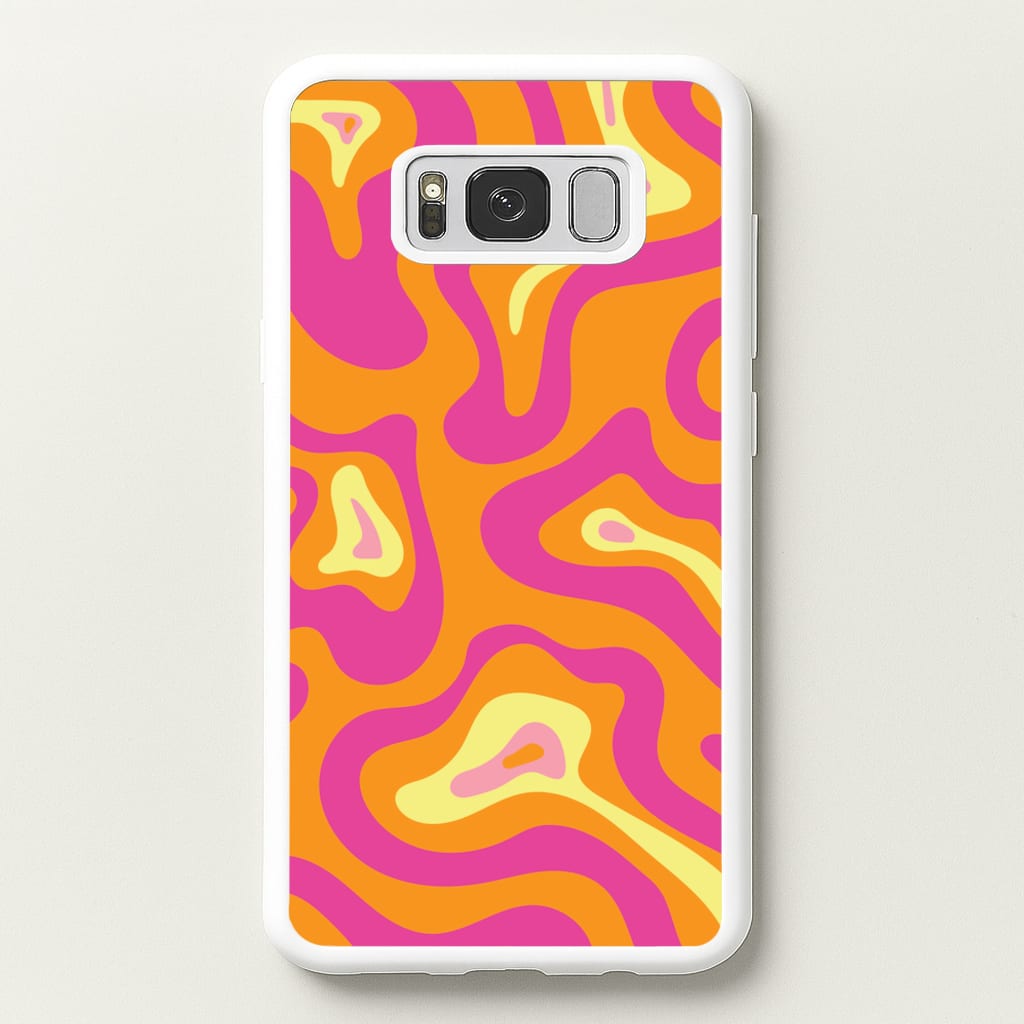 Orange And Pink Psychedelic Pattern - Psychedelic Phone Case for Galaxy S8