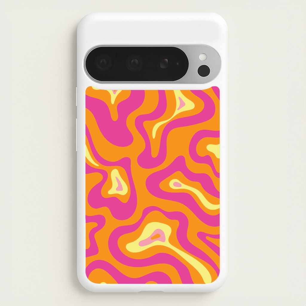 Orange And Pink Psychedelic Pattern - Psychedelic Phone Case for Google Pixel 9 Pro XL