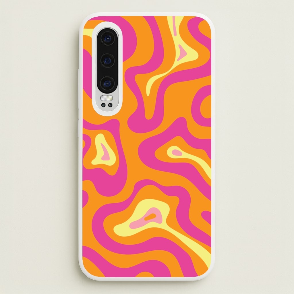 Orange And Pink Psychedelic Pattern - Psychedelic Phone Case for Huawei P30