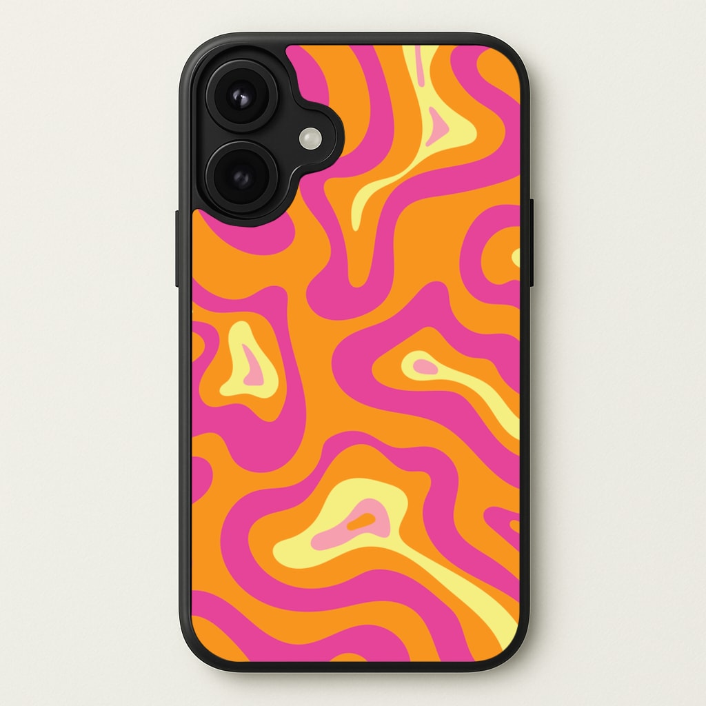 Orange And Pink Psychedelic Pattern Phone Case for iPhone 17