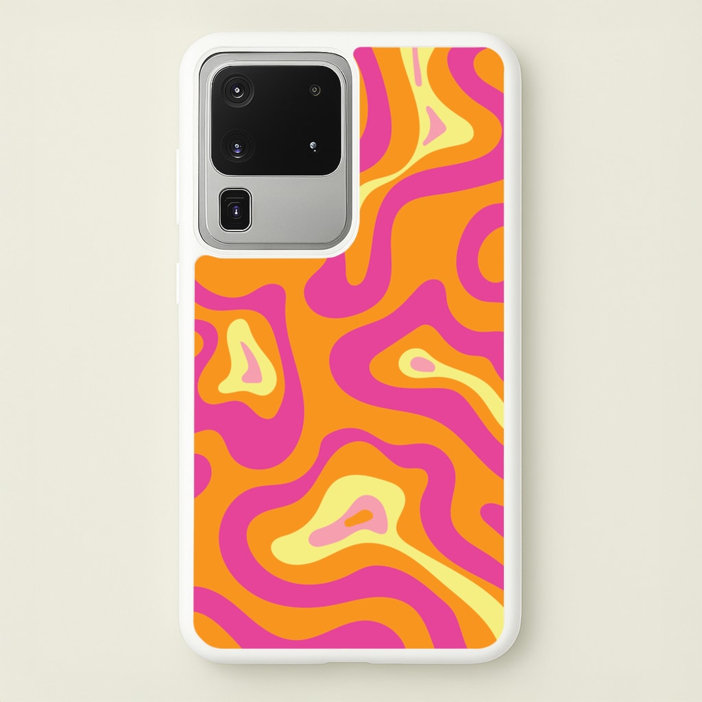 Orange And Pink Psychedelic Pattern - Psychedelic Phone Case for Galaxy S20 Ultra