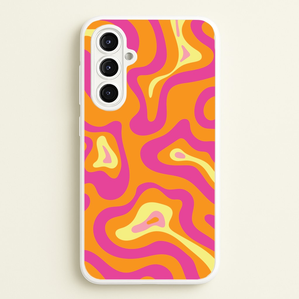 Orange And Pink Psychedelic Pattern - Psychedelic Phone Case for Galaxy A16