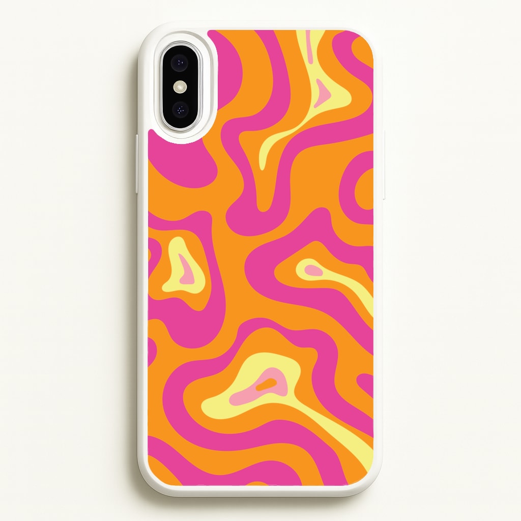 Orange And Pink Psychedelic Pattern - Psychedelic Phone Case for iPhone XS Max