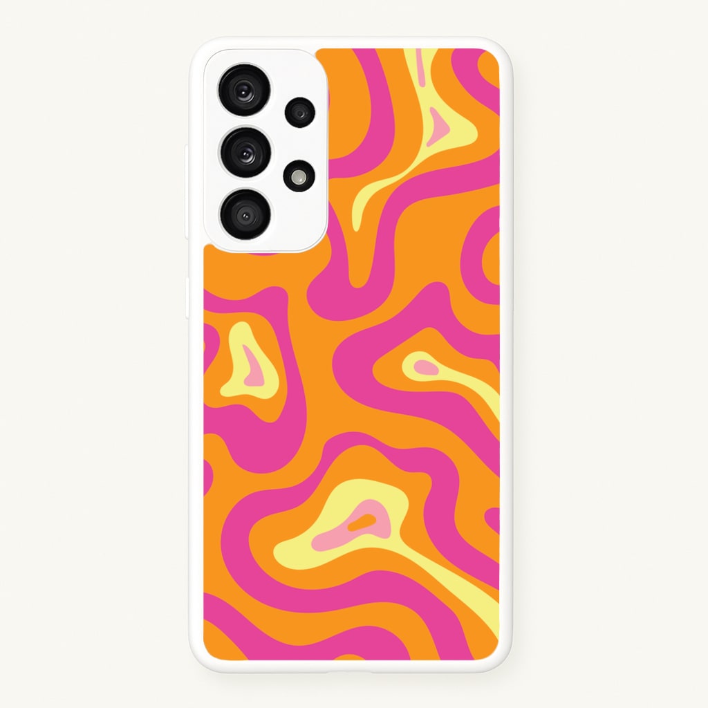 Orange And Pink Psychedelic Pattern - Psychedelic Phone Case for Galaxy A53