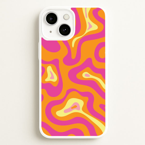 Orange And Pink Psychedelic Pattern - Psychedelic Phone Case for iPhone 13