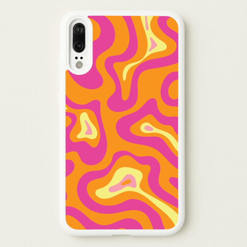 Orange And Pink Psychedelic Pattern - Psychedelic Phone Case for Huawei P20