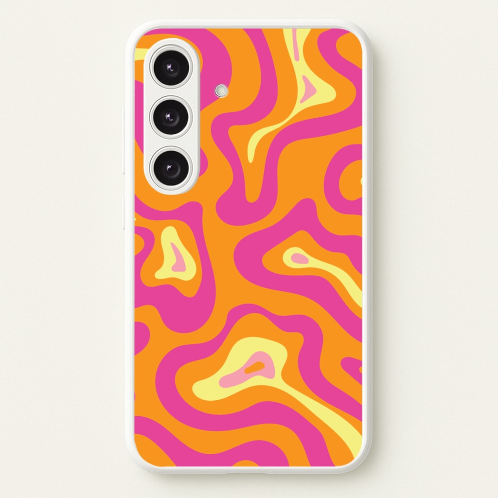 Orange And Pink Psychedelic Pattern - Psychedelic Phone Case for Galaxy S24FE