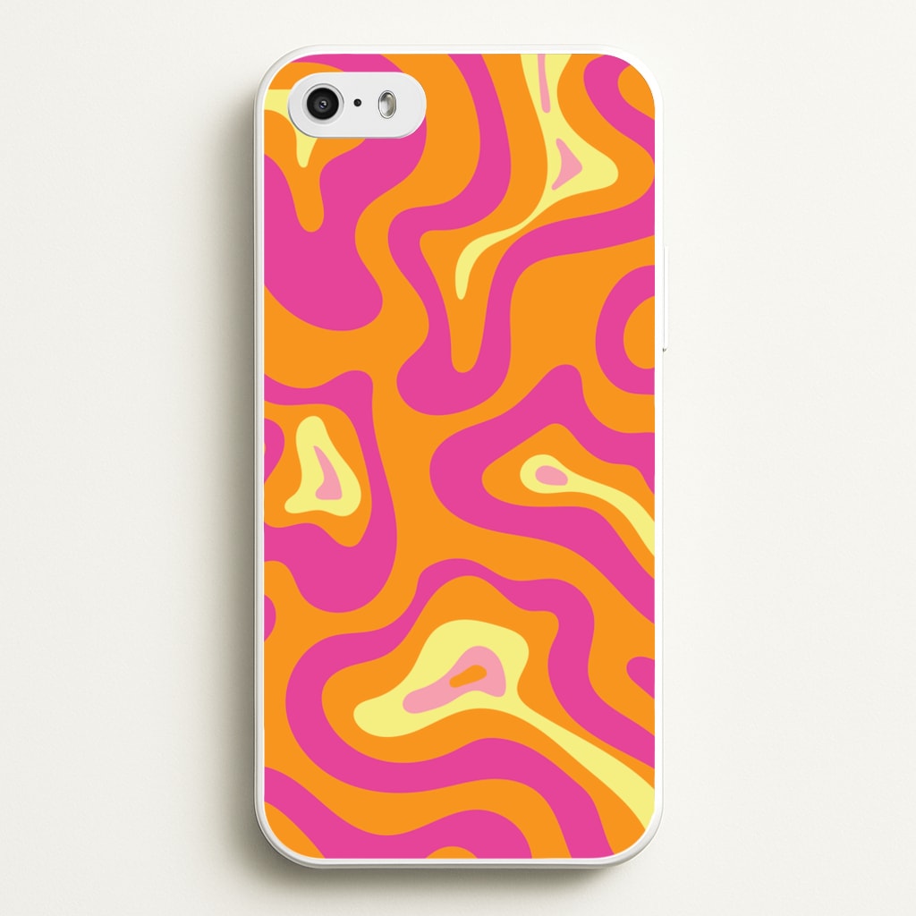 Orange And Pink Psychedelic Pattern - Psychedelic Phone Case for iPhone 5 / 5s / SE 2016