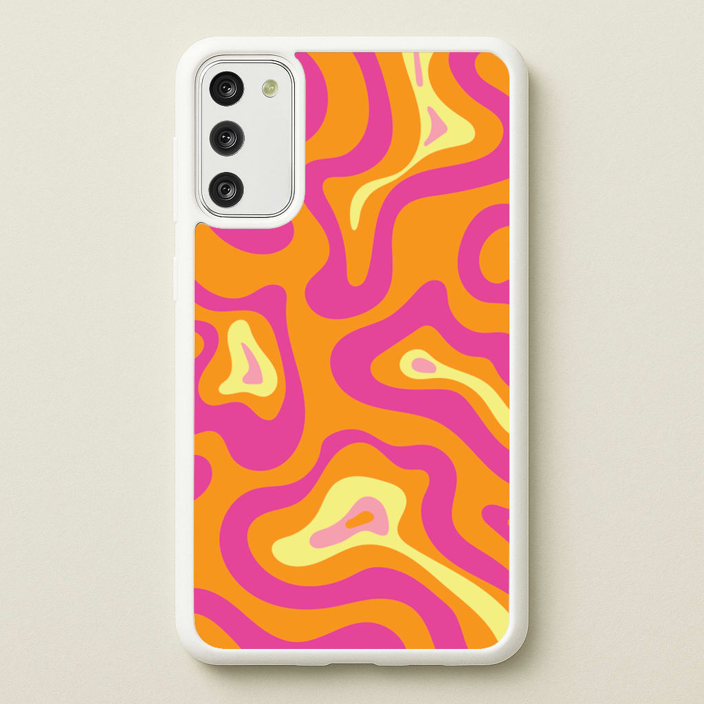Orange And Pink Psychedelic Pattern - Psychedelic Phone Case for Galaxy S20FE