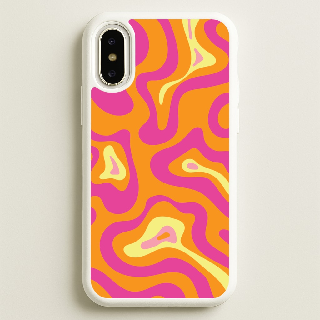 Orange And Pink Psychedelic Pattern - Psychedelic Phone Case for iPhone X / XS
