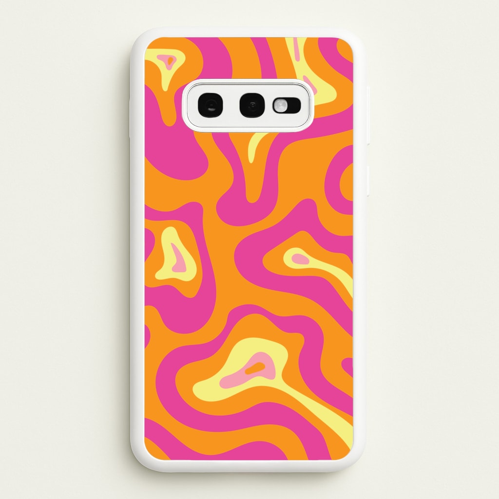 Orange And Pink Psychedelic Pattern - Psychedelic Phone Case for Galaxy S10e