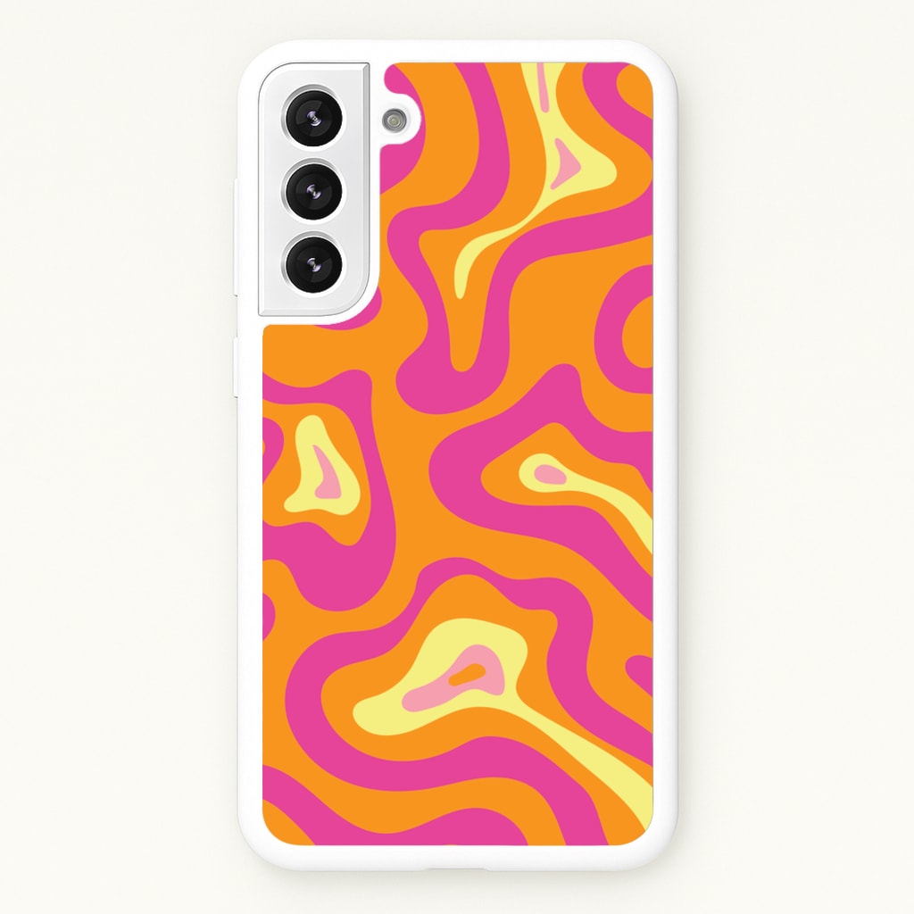 Orange And Pink Psychedelic Pattern - Psychedelic Phone Case for Galaxy S22
