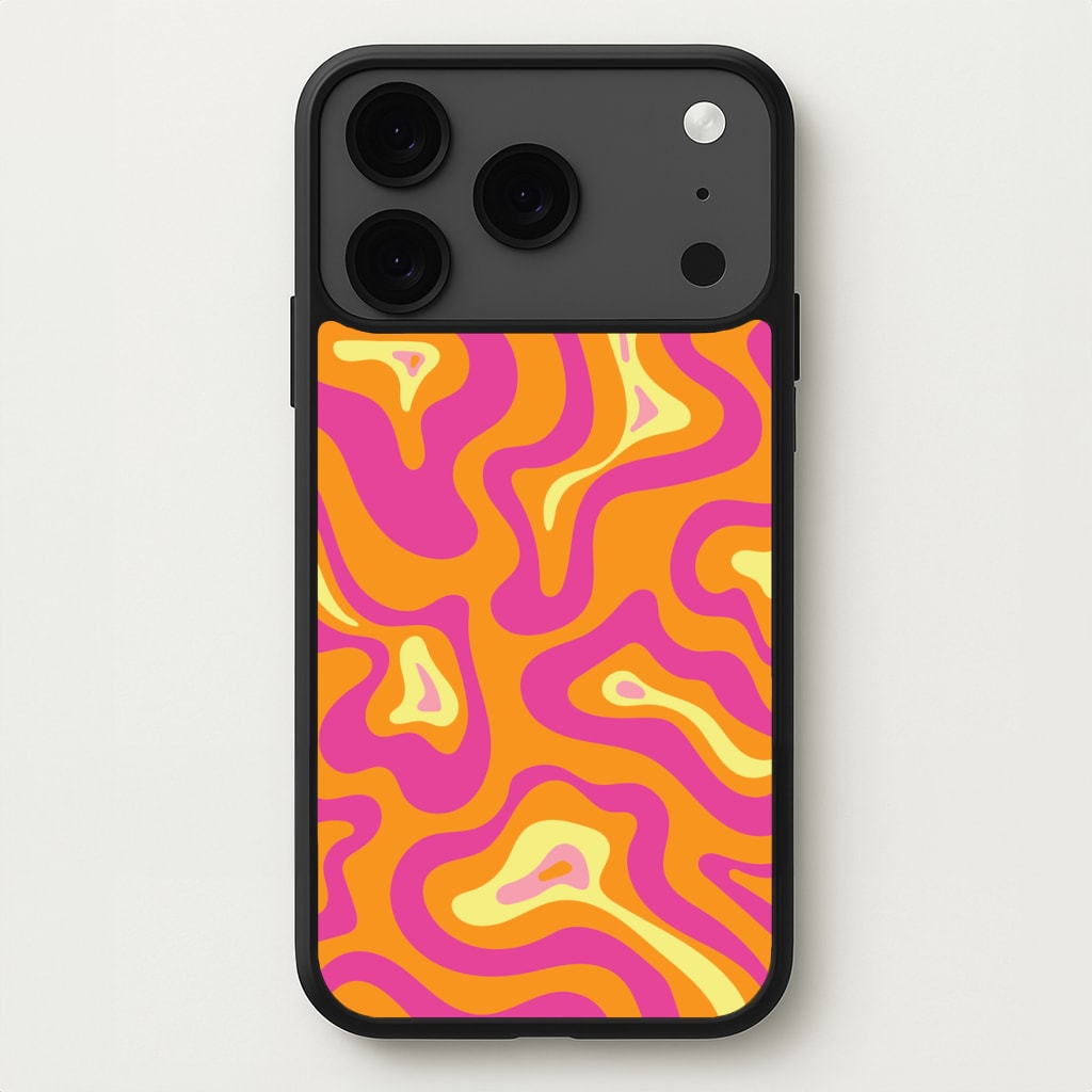 Orange And Pink Psychedelic Pattern Phone Case for iPhone 17 Pro Max