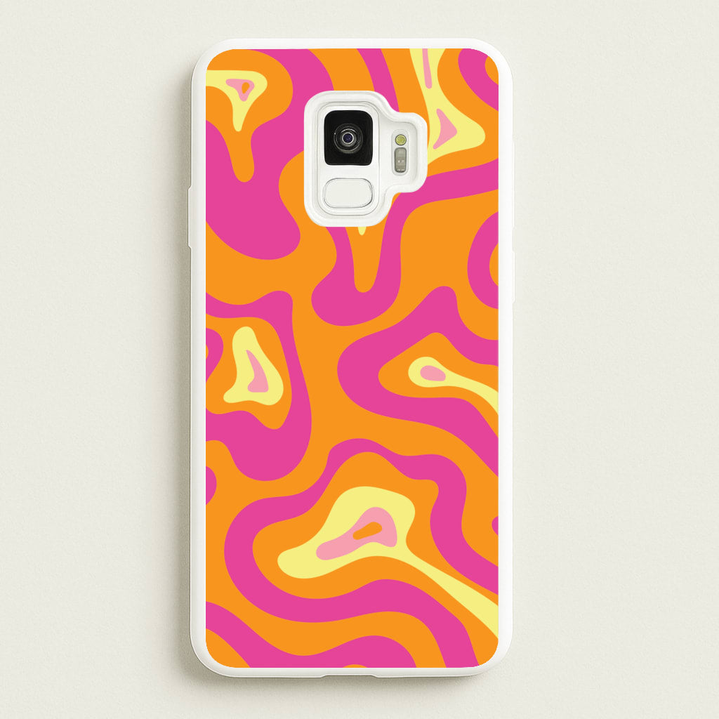 Orange And Pink Psychedelic Pattern - Psychedelic Phone Case for Galaxy S9