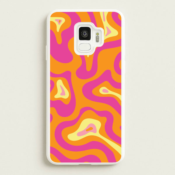 Orange And Pink Psychedelic Pattern - Psychedelic Phone Case for Galaxy S9