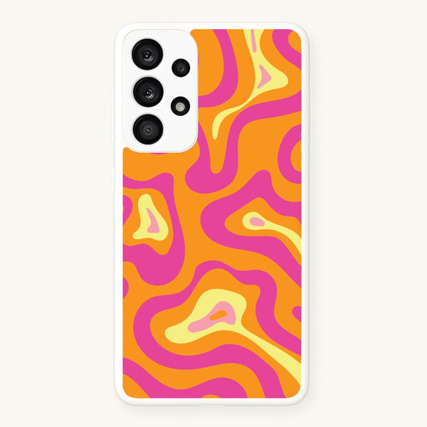 Orange And Pink Psychedelic Pattern - Psychedelic Phone Case for Galaxy A33