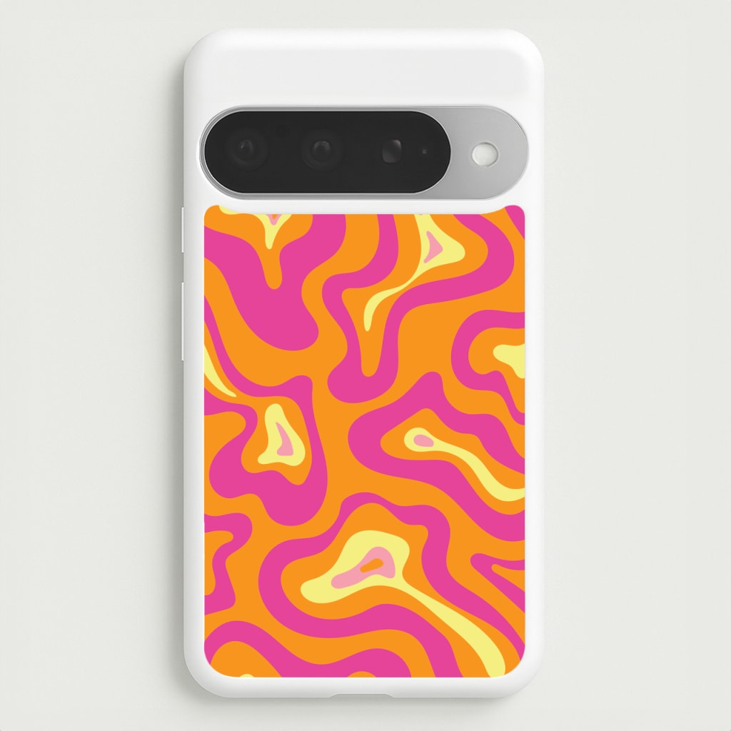 Orange And Pink Psychedelic Pattern Phone Case for Google Pixel 10 Pro XL