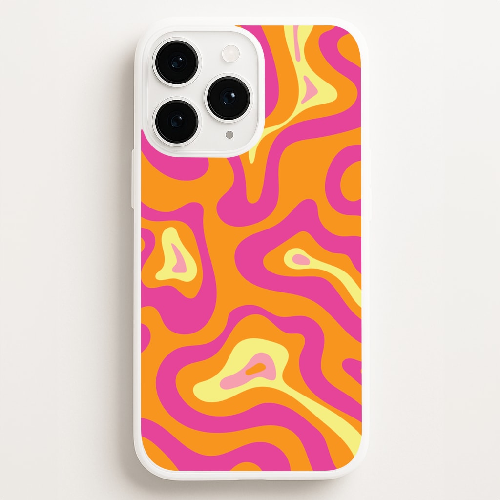 Orange And Pink Psychedelic Pattern - Psychedelic Phone Case for iPhone 12 Pro Max