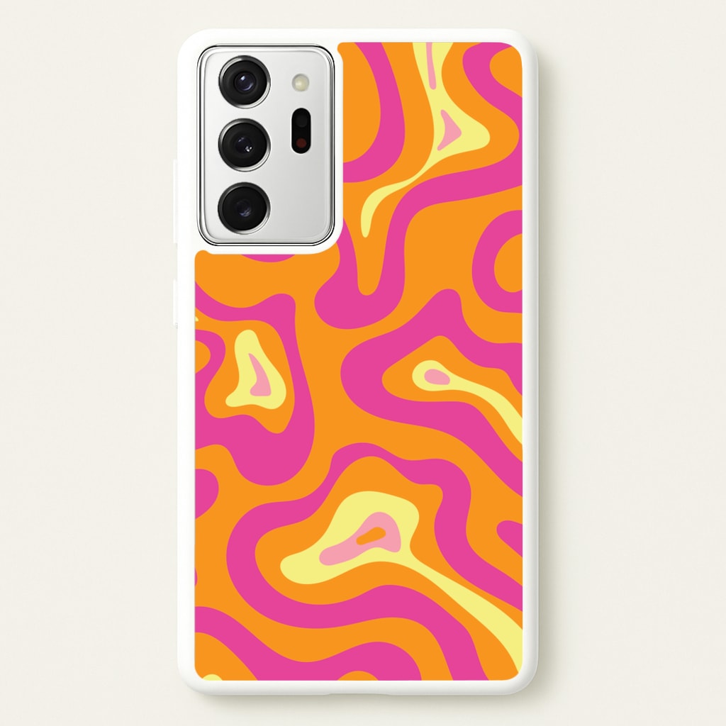 Orange And Pink Psychedelic Pattern - Psychedelic Phone Case for Galaxy Note 20 Ultra