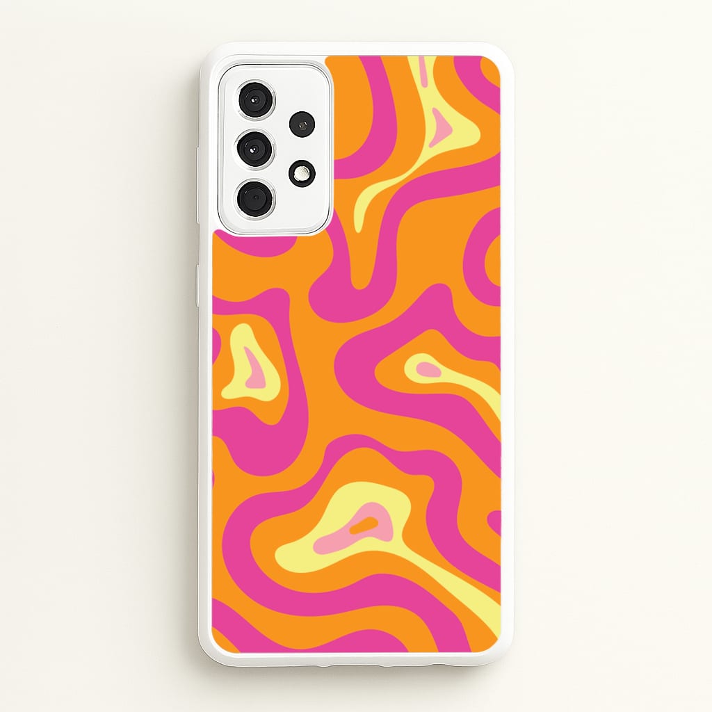 Orange And Pink Psychedelic Pattern - Psychedelic Phone Case for Galaxy A52 / A52s