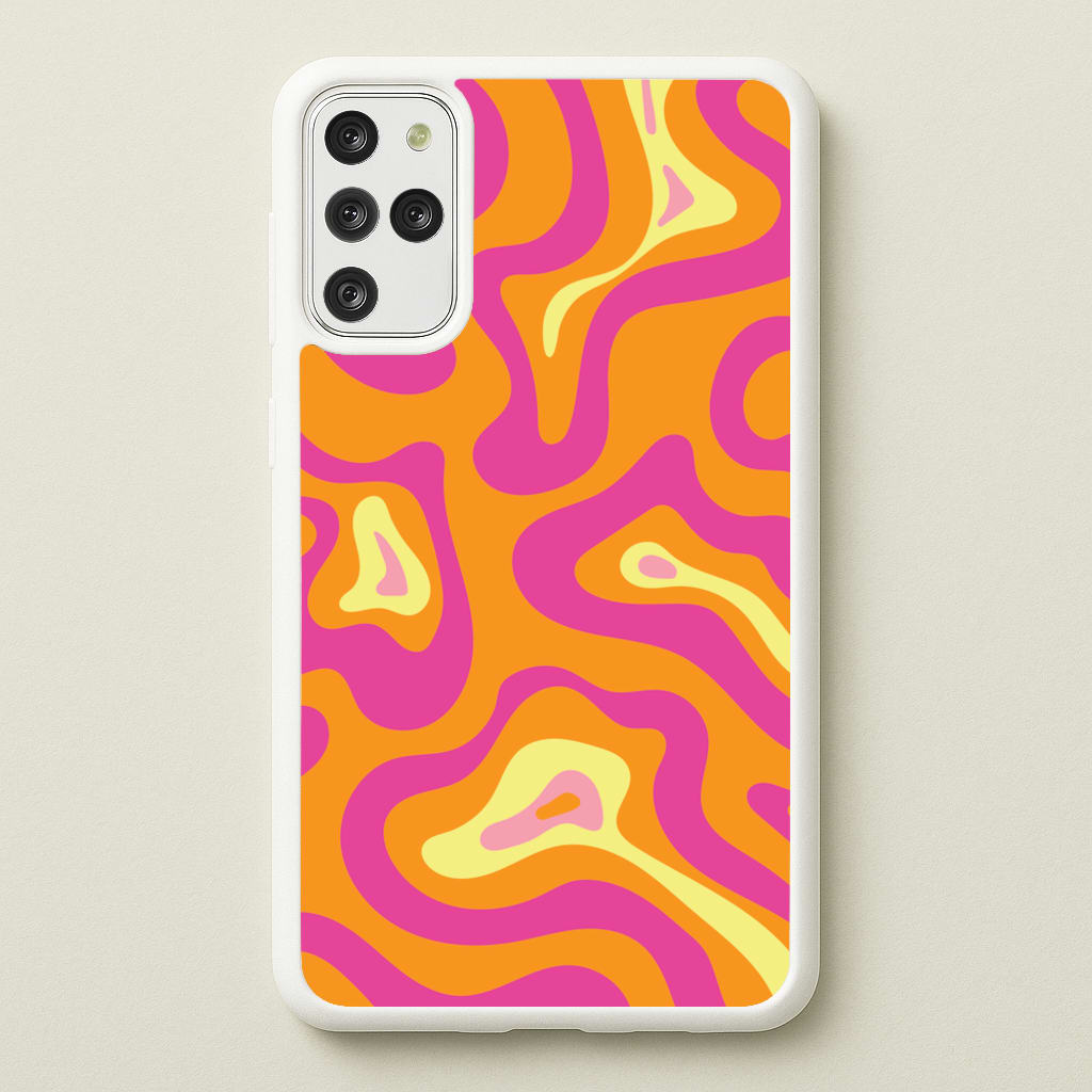 Orange And Pink Psychedelic Pattern - Psychedelic Phone Case for Galaxy S20 Plus