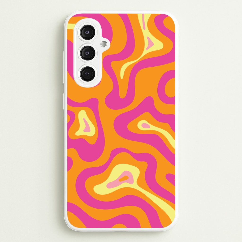 Orange And Pink Psychedelic Pattern - Psychedelic Phone Case for Galaxy S23FE