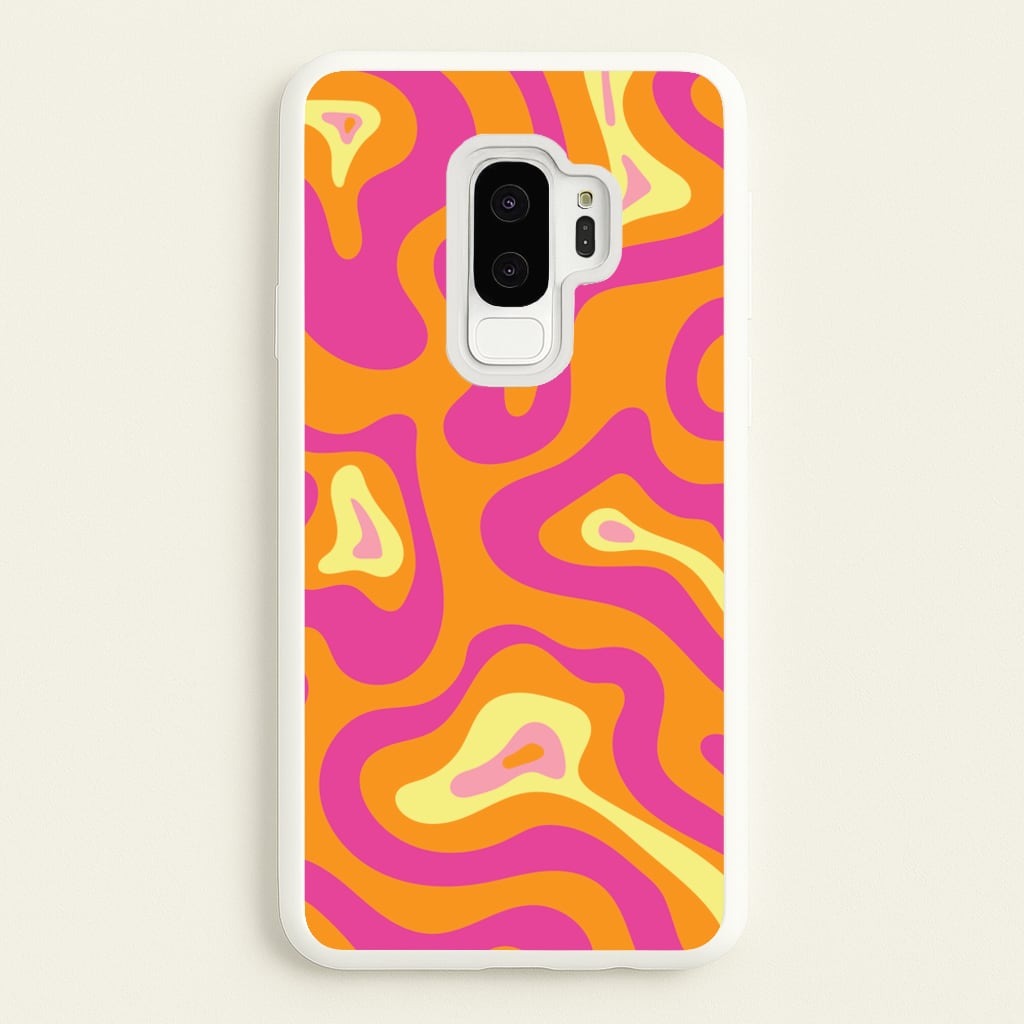 Orange And Pink Psychedelic Pattern - Psychedelic Phone Case for Galaxy S9 Plus