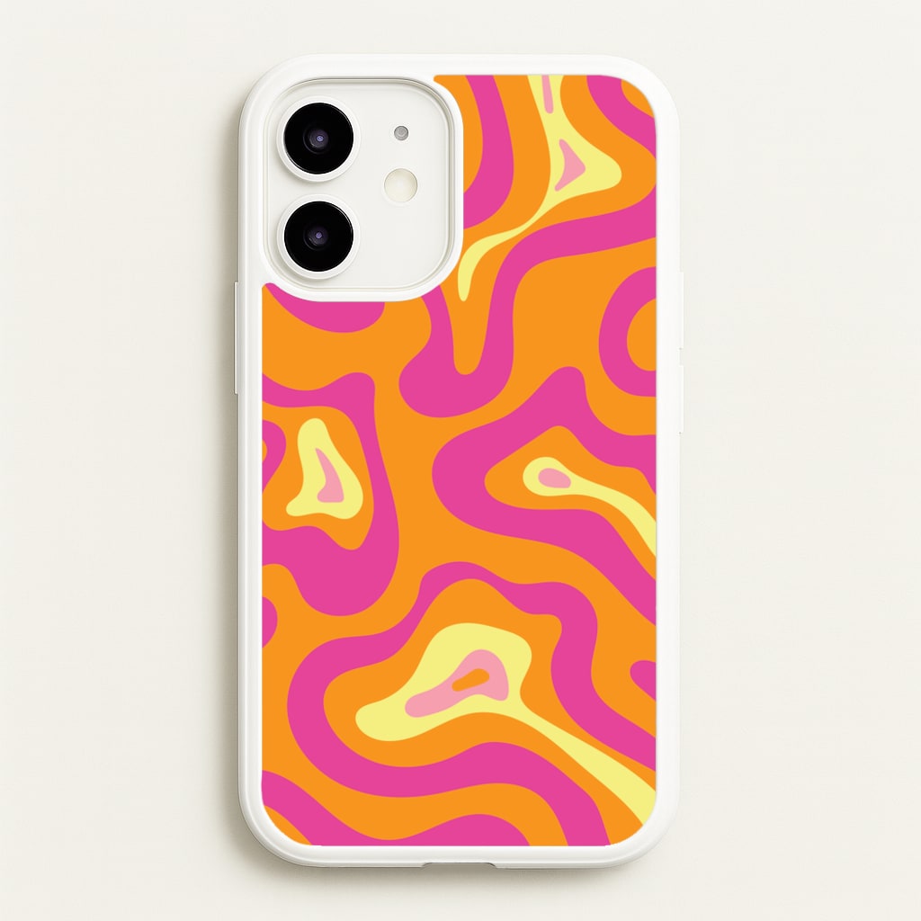 Orange And Pink Psychedelic Pattern - Psychedelic Phone Case for iPhone 12 / 12 Pro