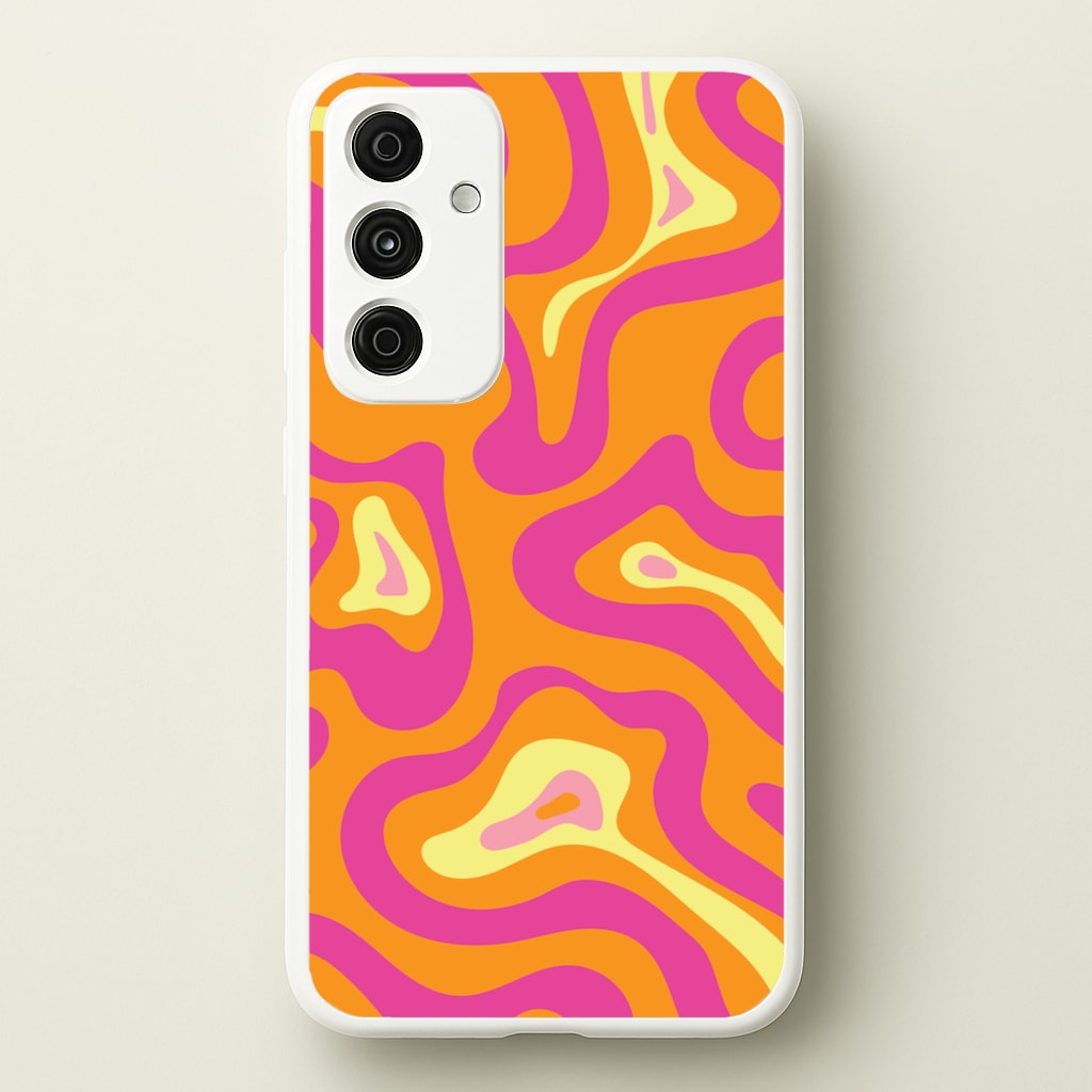 Orange And Pink Psychedelic Pattern - Psychedelic Phone Case for Galaxy A15