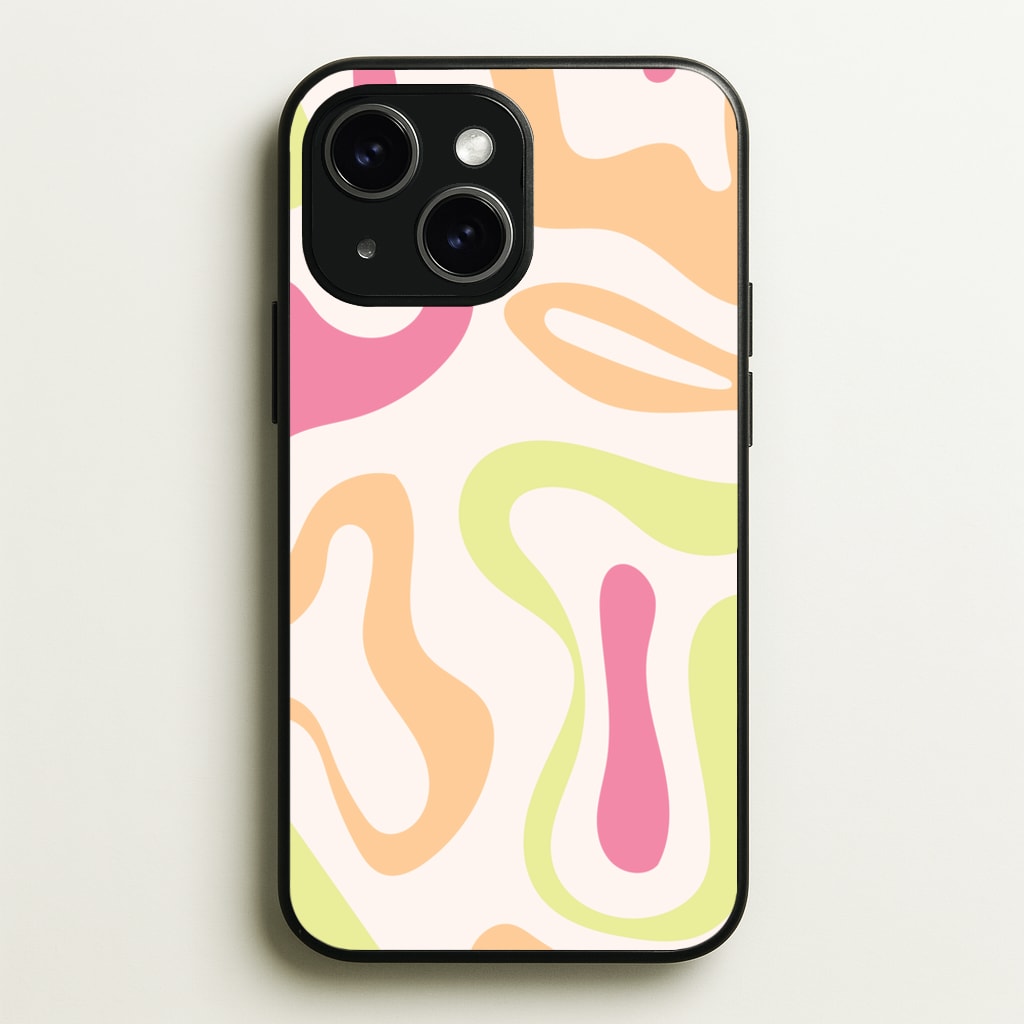 Pastel Shades Psychedelic Pattern - Psychedelic Phone Case for iPhone 15