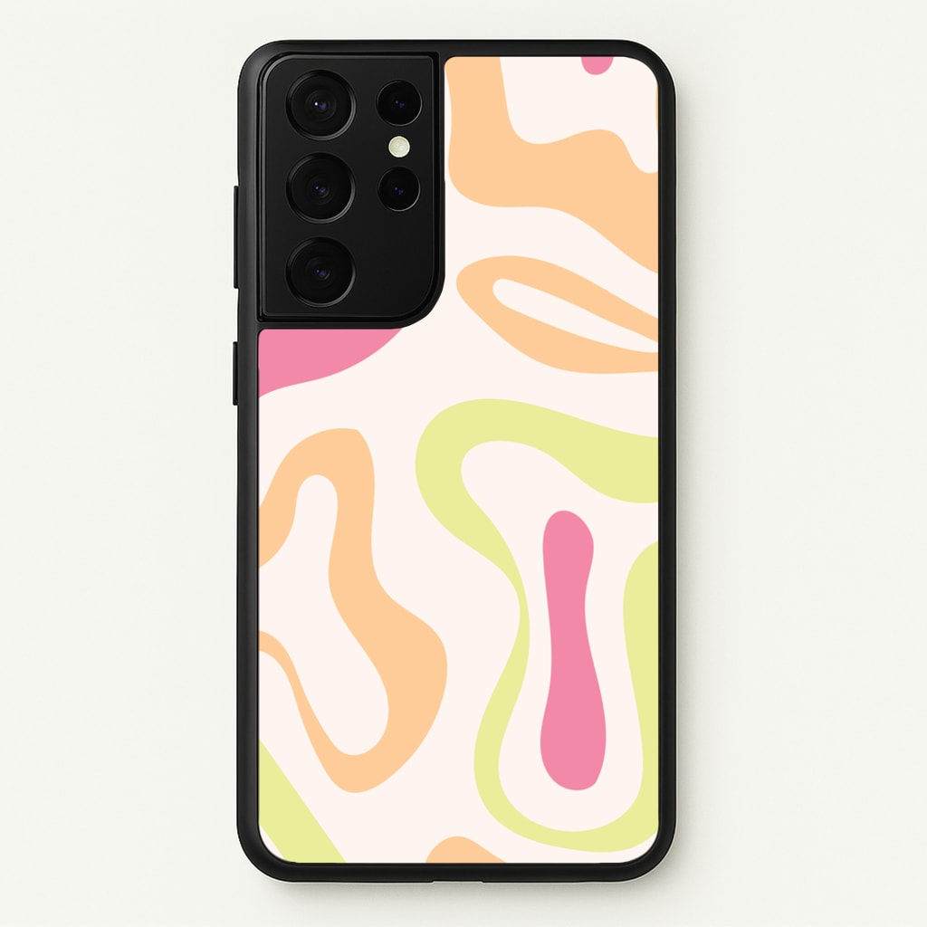 Pastel Shades Psychedelic Pattern - Psychedelic Phone Case for Galaxy S21 Ultra