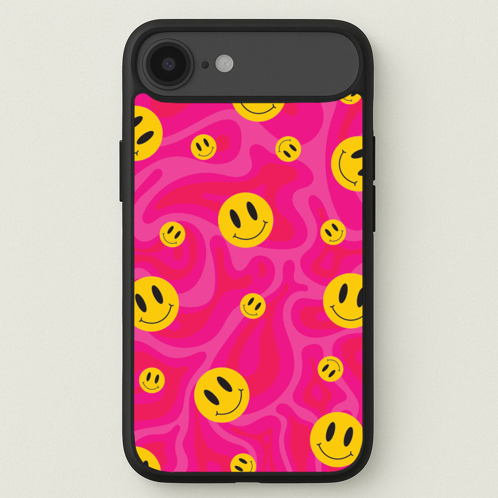 Pink Wavey Smileys Pattern Phone Case for iPhone 17 Air