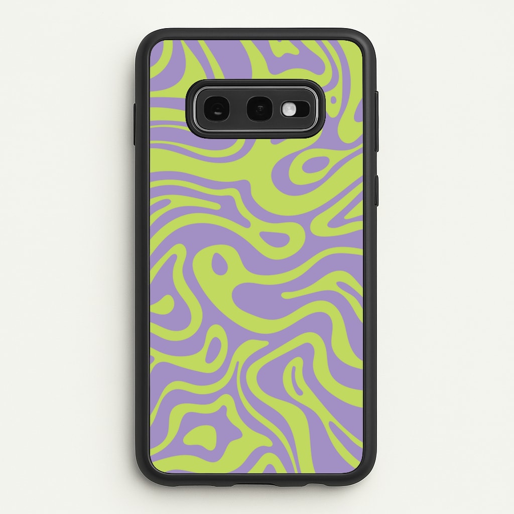 Green And Purple Waves Pattern - Psychedelic Phone Case for Galaxy S10e