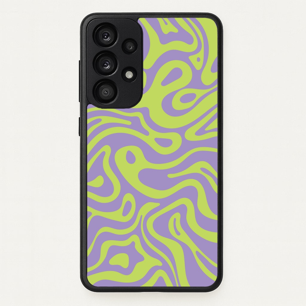 Green And Purple Waves Pattern - Psychedelic Phone Case for Galaxy A53