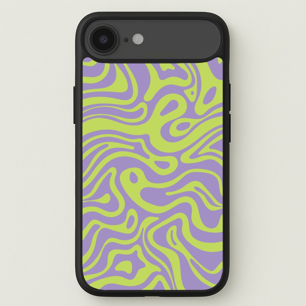 Green And Purple Waves Pattern Phone Case for iPhone 17 Air