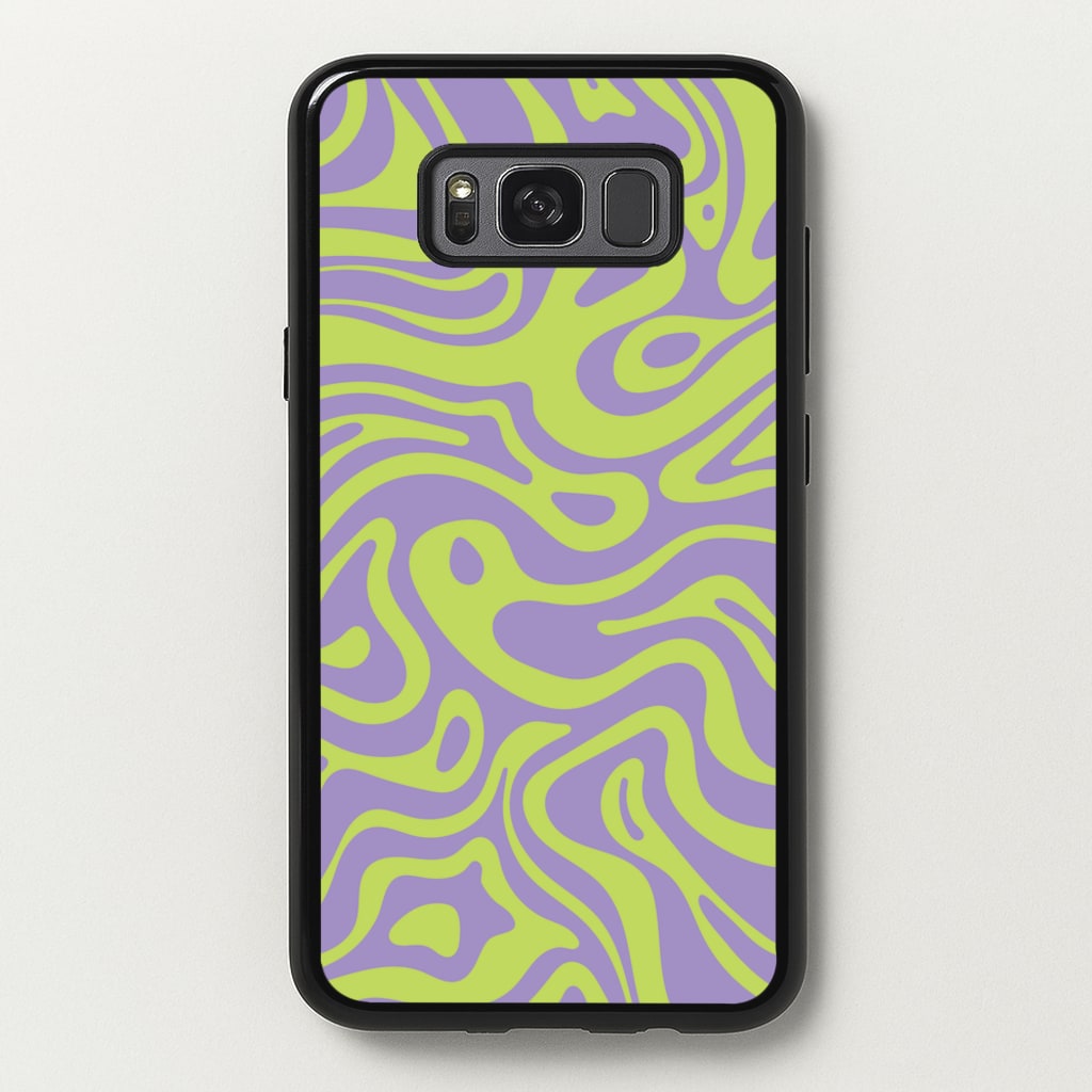 Green And Purple Waves Pattern - Psychedelic Phone Case for Galaxy S8