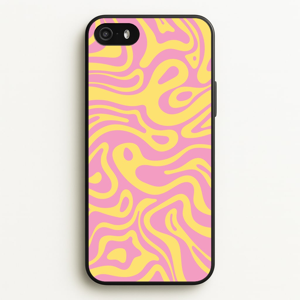 Yellow And Pink Waves Pattern - Psychedelic Phone Case for iPhone 5 / 5s / SE 2016