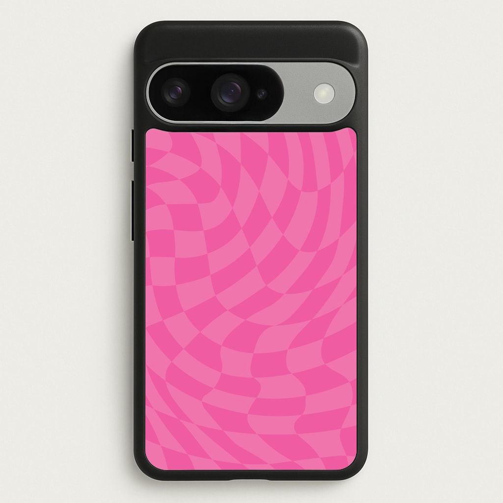 Pink Trippy Checkerboard Pattern Phone Case for Google Pixel 10 / 10 Pro