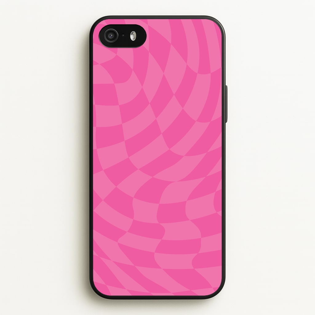 Pink Trippy Checkerboard Pattern - Psychedelic Phone Case for iPhone 5 / 5s / SE 2016