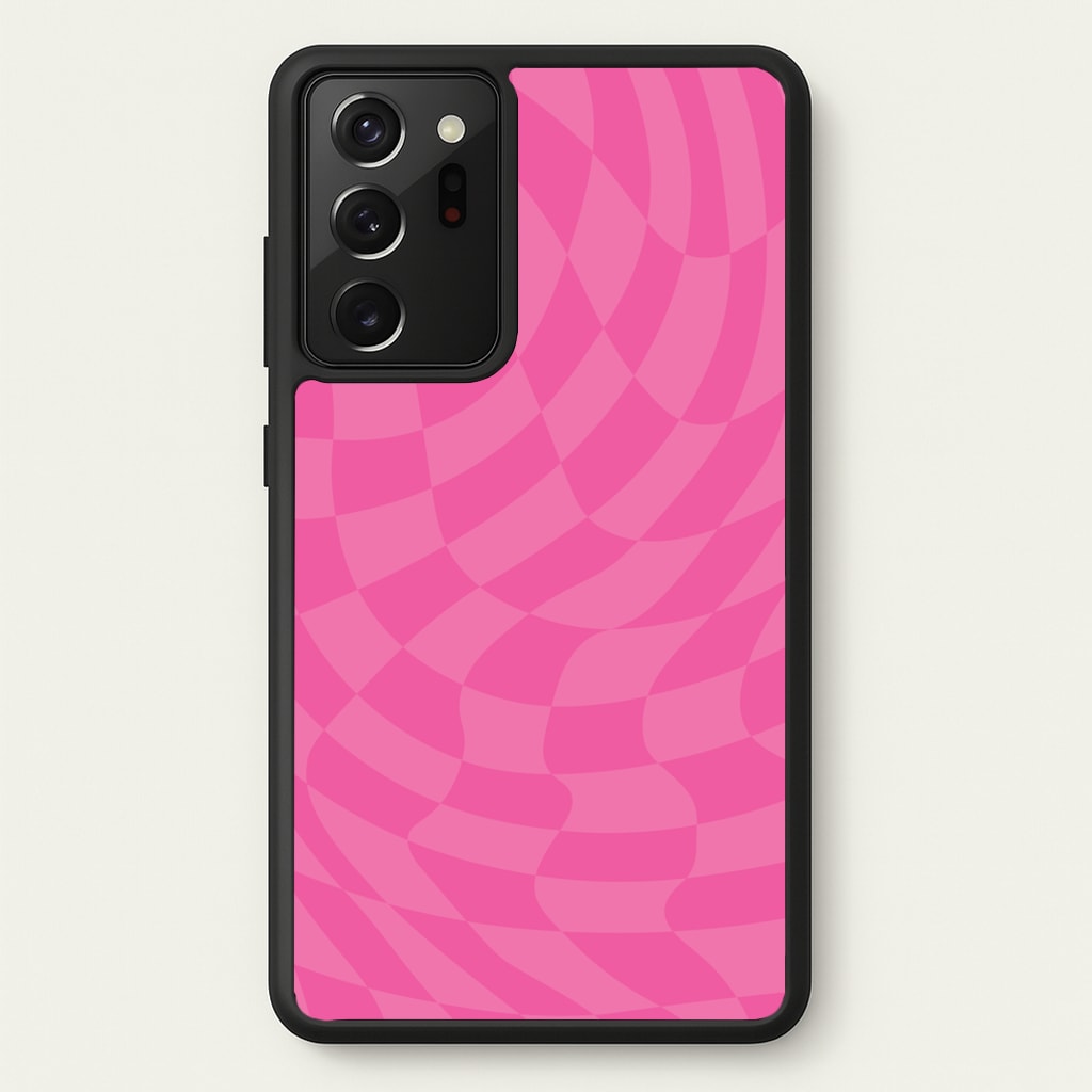 Pink Trippy Checkerboard Pattern - Psychedelic Phone Case for Galaxy Note 20 Ultra