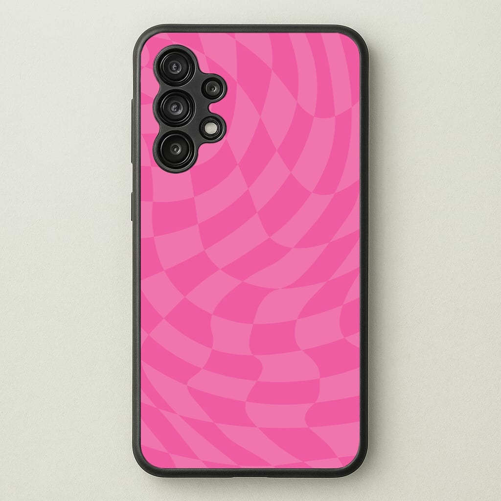 Pink Trippy Checkerboard Pattern - Psychedelic Phone Case for Galaxy A13