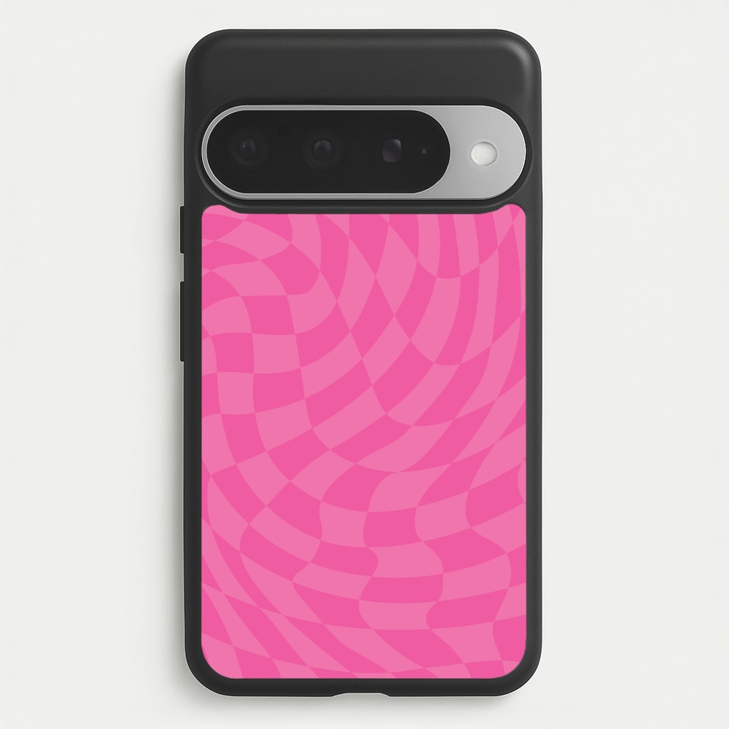 Pink Trippy Checkerboard Pattern Phone Case for Google Pixel 10 Pro XL