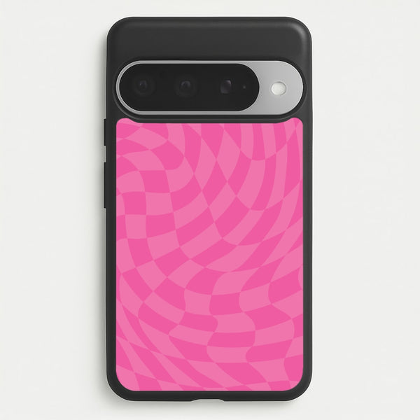 Pink Trippy Checkerboard Pattern Phone Case for Google Pixel 10 Pro XL