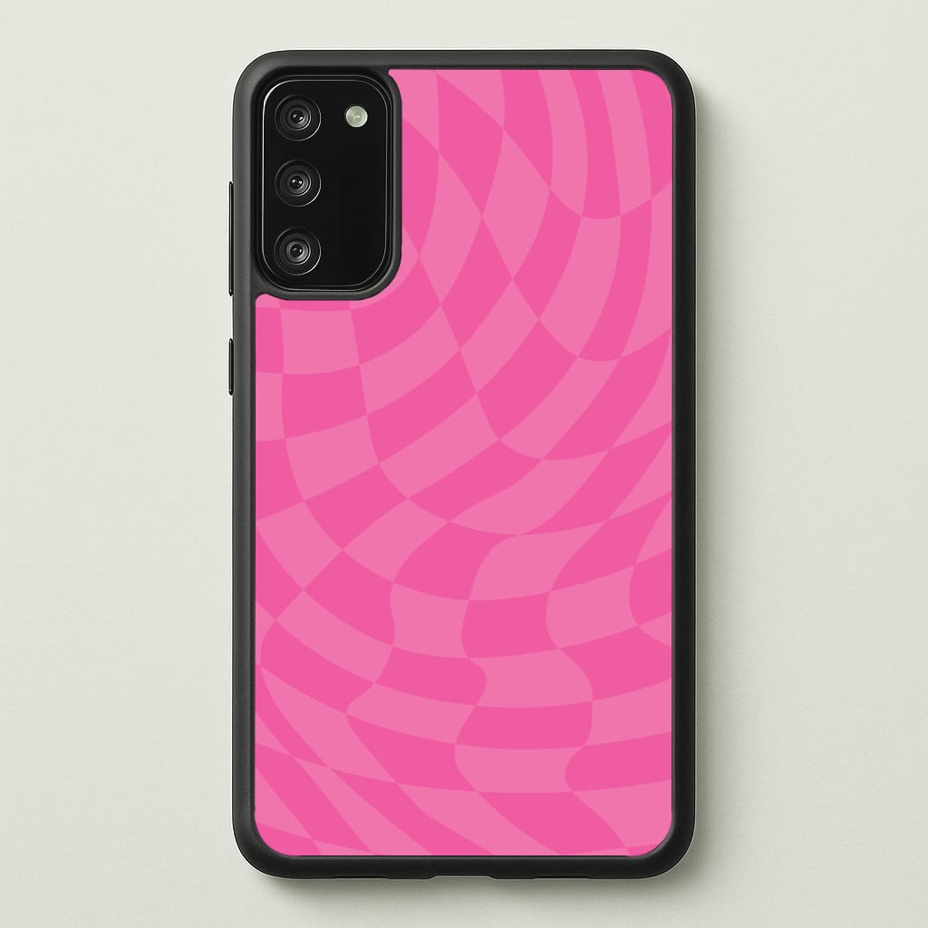 Pink Trippy Checkerboard Pattern - Psychedelic Phone Case for Galaxy S20FE
