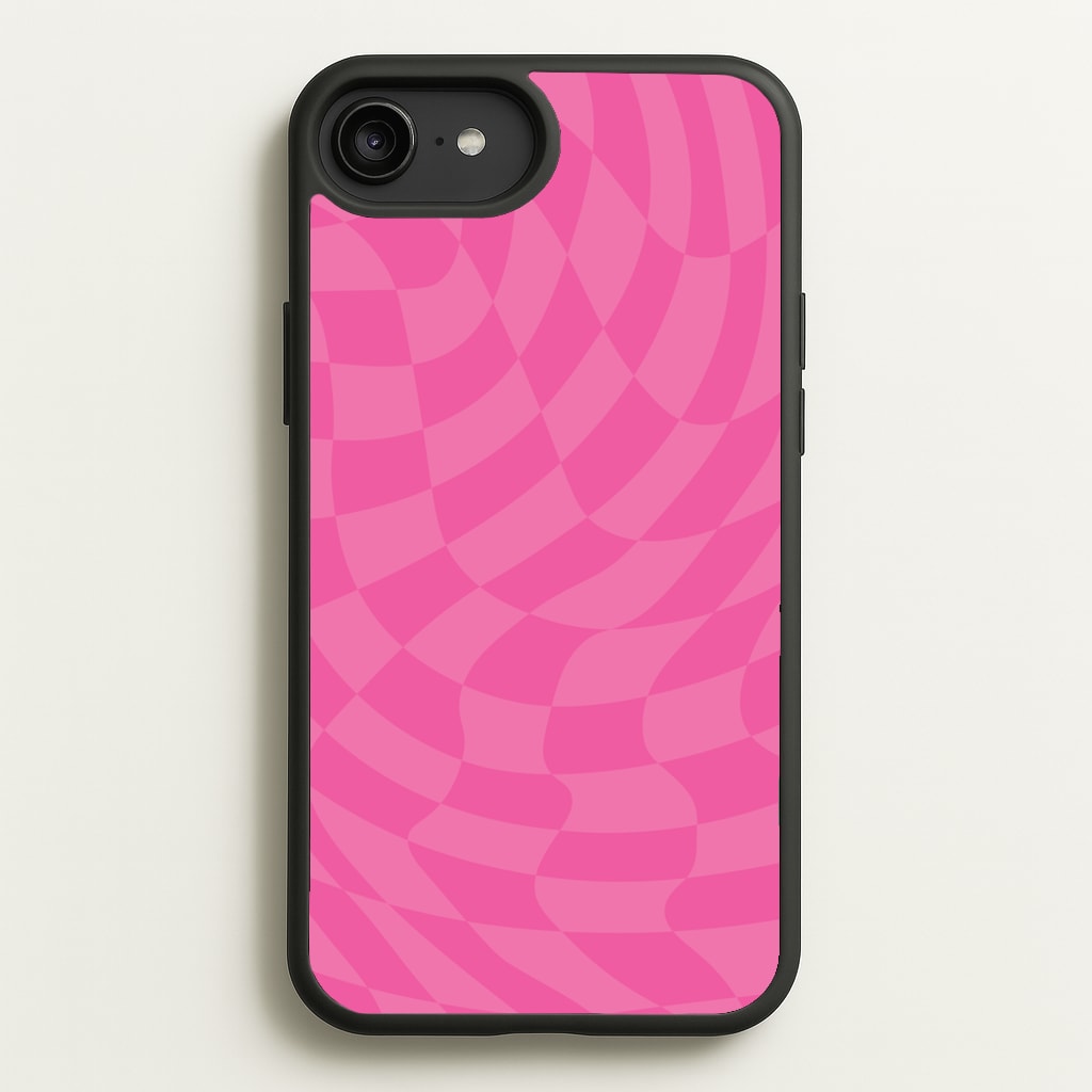 Pink Trippy Checkerboard Pattern - Psychedelic Phone Case for iPhone 6 Plus / 7 Plus / 8 Plus